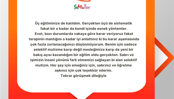 Selektif Mutizm Eğitimi Geribildirimleri